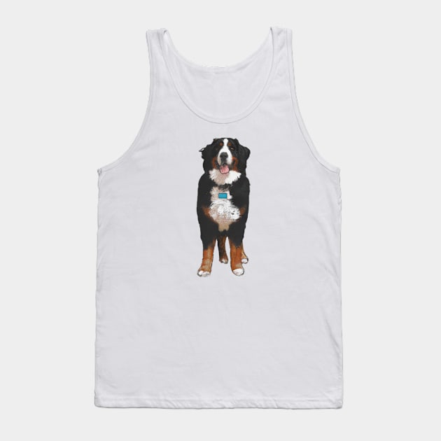 Cute Bernese Mountain Dog Drawing Tank Top by Play Zoo